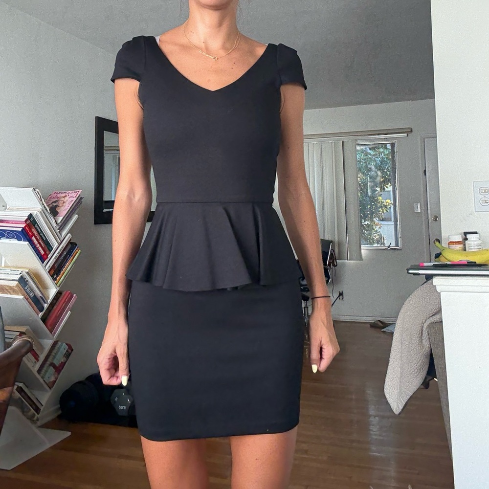 Amanda Uprichard Black Peplum Dress